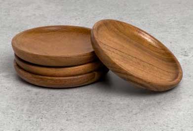 Acacia Wood Round coaster - Armadilla Wax Works Candle Store