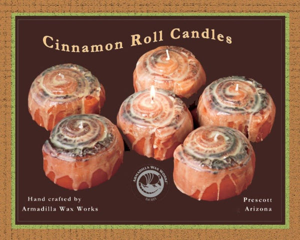 Cinnamon Roll Scented Candles - Armadilla Wax Works Candle Store