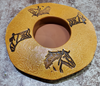 Pottery candle holder, 3 inch center - Armadilla Wax Works Candle Factory Store