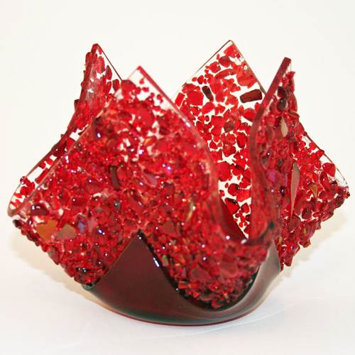 Glassworks Fused Glass Votive Holders - Armadilla Wax Works Candle Store