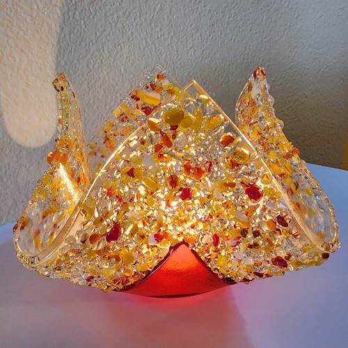 Glassworks Fused Glass Votive Holders - Armadilla Wax Works Candle Store