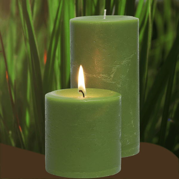 Lemongrass Scented Pillar Candle - Armadilla Wax Works Candle Store