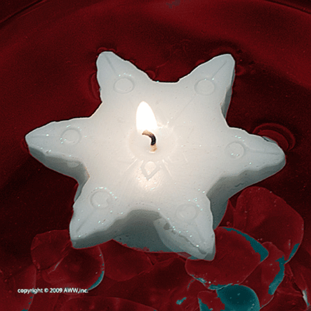Snowflake Floating Candle, Medium - Armadilla Wax Works Candle Store