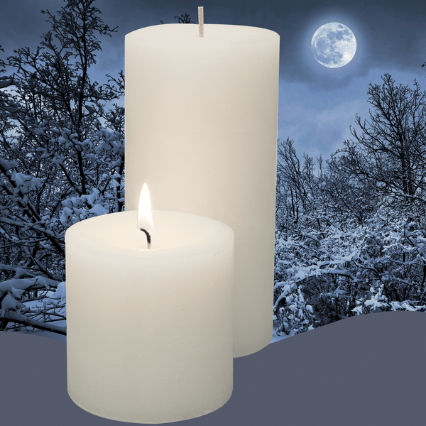 Snowy Night Scented Pillar Candles - Armadilla Wax Works Candle Store