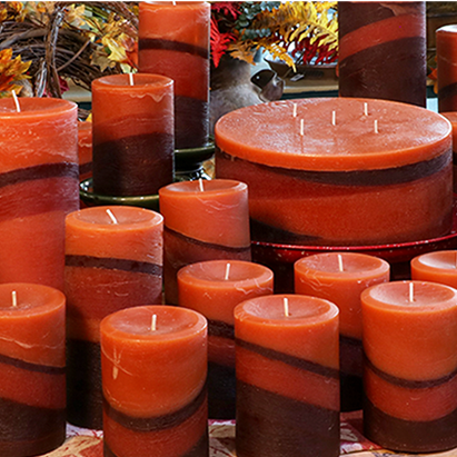Orange Cinnamon Scented Pillar Candle - Candle Factory Store