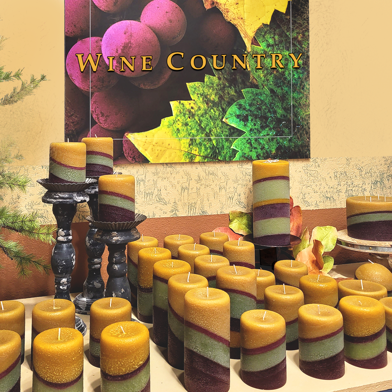 Wine Country Scented Pillar Candle - Candle Factory Store