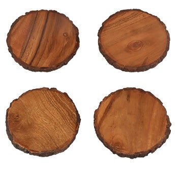 Bark Edge round coaster - Armadilla Wax Works Candle Store