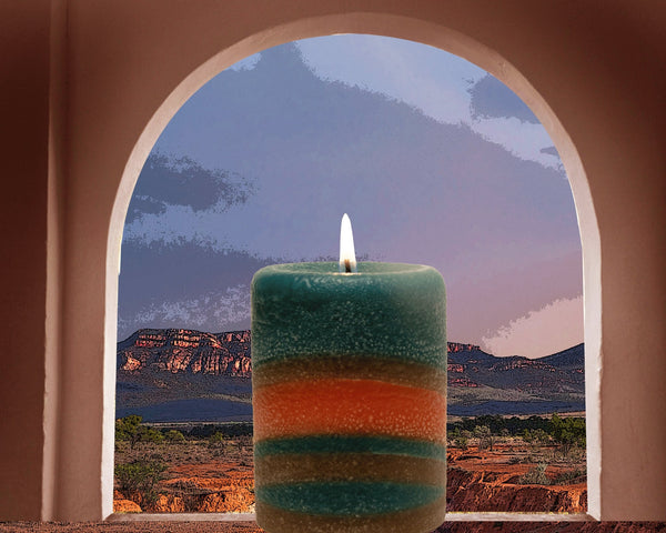 Copper Canyon Scented Pillar Candle - Armadilla Wax Works Candle Store