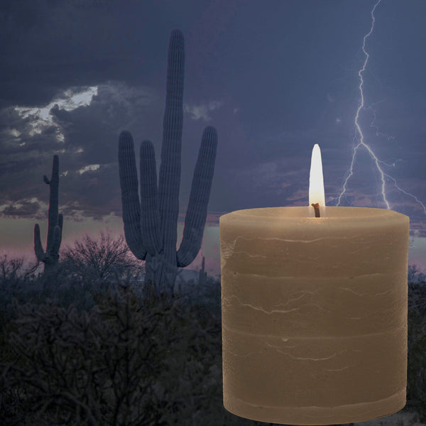 Desert Rain Scented Pillar Candles - Armadilla Wax Works Candle Store