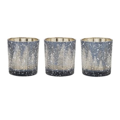 Frosted Blue Snowy scene V/H - Armadilla Wax Works Candle Store