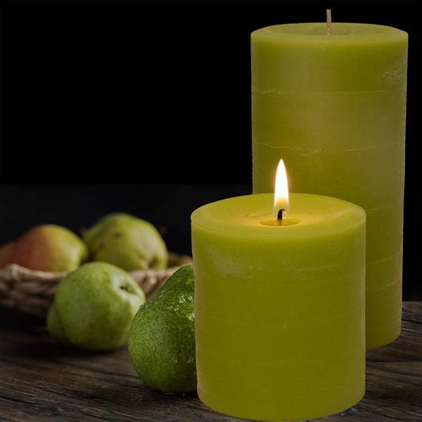 Josie's Pear Scented Pillar Candles - Armadilla Wax Works Candle Store