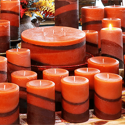 Orange Cinnamon Pillar - Armadilla Wax Works Candle Store