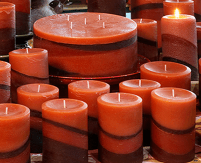 Orange Cinnamon Pillar - Armadilla Wax Works Candle Store