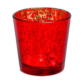 Red Votive Glass Holder - Armadilla Wax Works Candle Store
