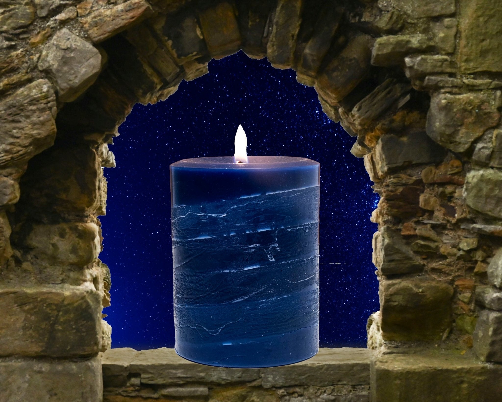 Starry Night Scented Pillar Candle - Armadilla Wax Works Candle Store