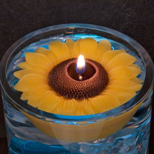 Sunflower 3 inch Floating Candle - Armadilla Wax Works Candle Store