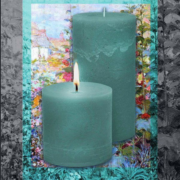 Sweet Pea and Sage Scented Pillar Candles - Armadilla Wax Works Candle Store