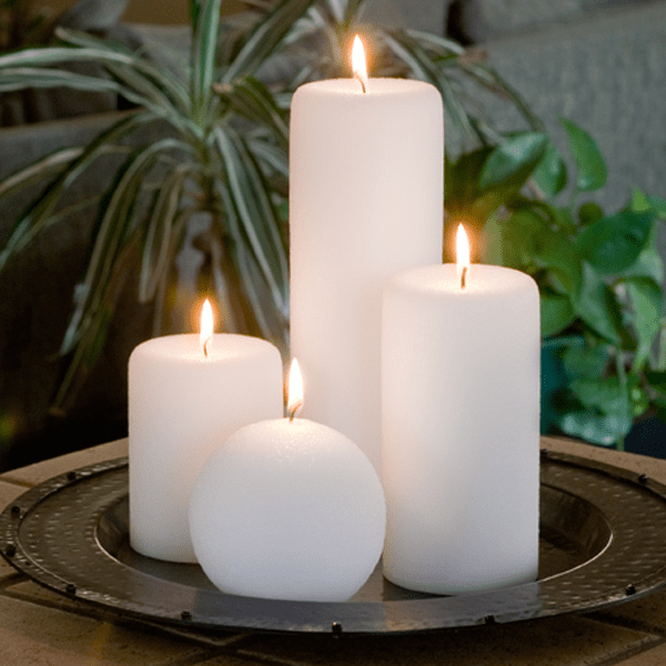 UNscented Pillars, BEADED Texture - Armadilla Wax Works Candle Store