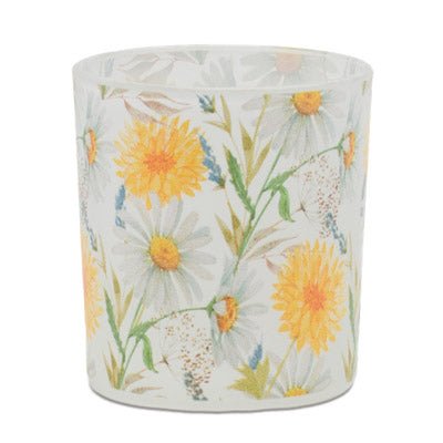 Yellow Flower Votive Holder - Armadilla Wax Works Candle Store