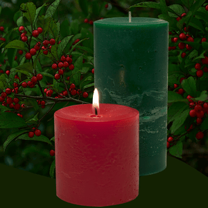Bayberry Pillar Candles - Armadilla Wax Works Candle Factory Store