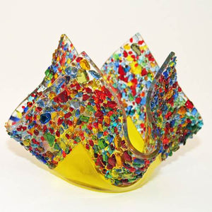 Glassworks Fused glass Votive Holders - Armadilla Wax Works Candle Factory Store