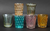 Votive glass assorted colors and patterns - Armadilla Wax Works Candle Factory Store