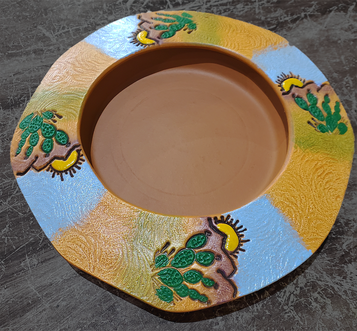 Pottery Handmade Saucer, 4.25