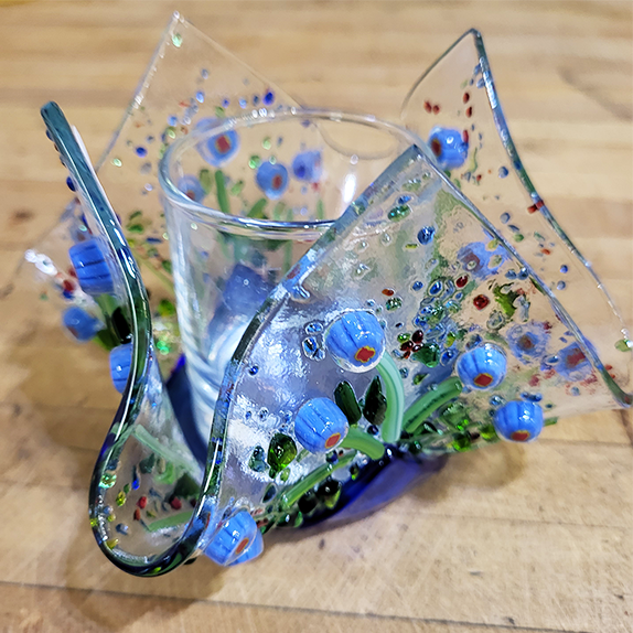 Murrini Designs Fused Glass Votive Holders