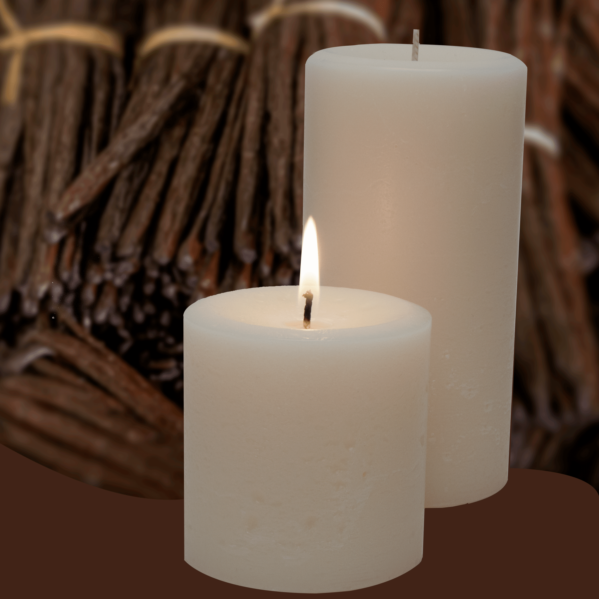 ButterCream Vanilla Scented Pillar Candles - Armadilla Wax Works Candle Store