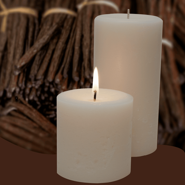 ButterCream Vanilla Scented Pillar Candles - Armadilla Wax Works Candle Store