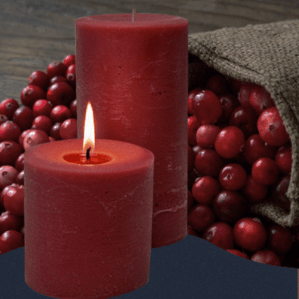 Cranberry Scented Pillar Candles - Armadilla Wax Works Candle Store