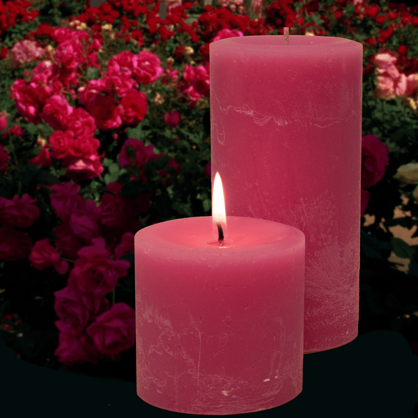 Garden Rose Scented Pillar Candles - Armadilla Wax Works Candle Store