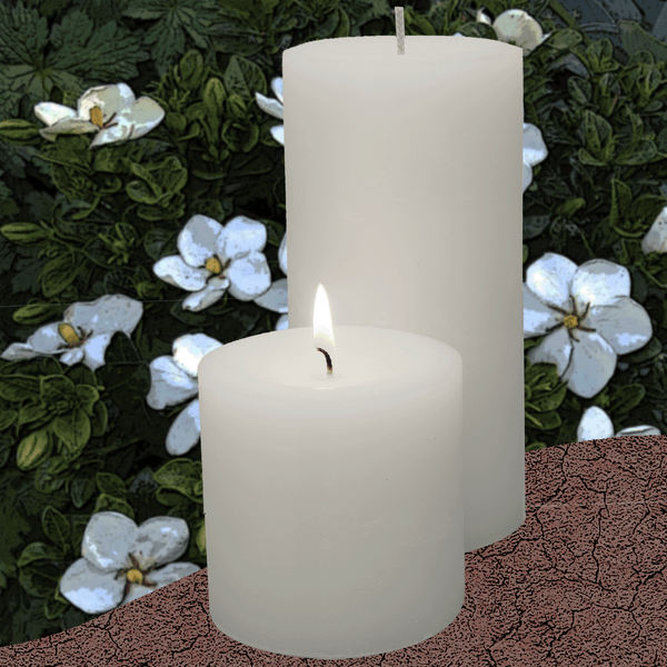 Gardenia Flower Scented Pillar Candle - Armadilla Wax Works Candle Store