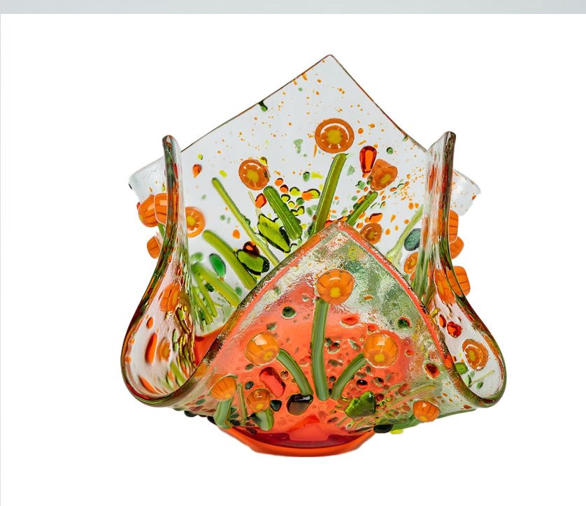 Murrini Designs Fused Glass Votive Holders - Armadilla Wax Works Candle Store