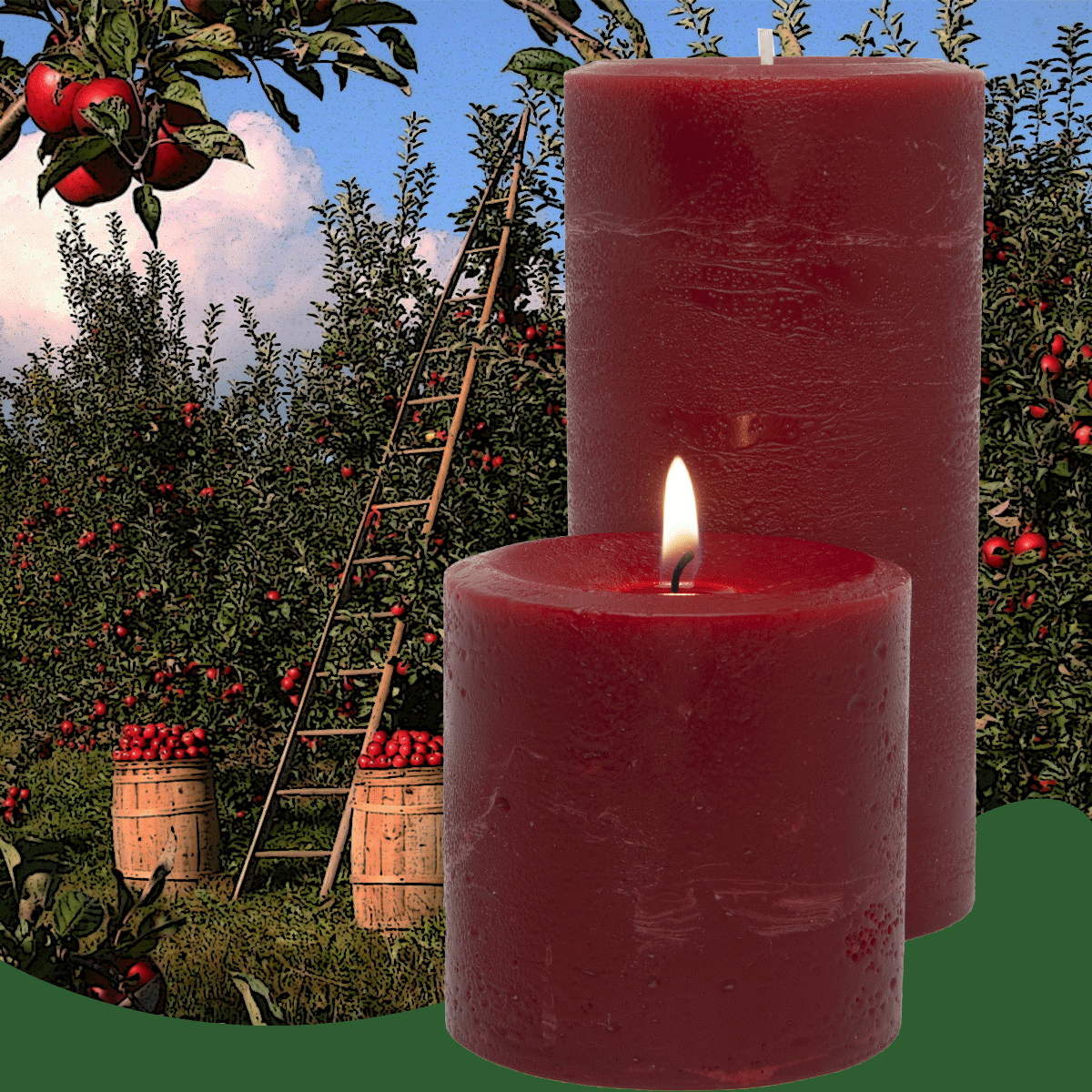 Pomegranate Ginger Scented Pillar Candle - Armadilla Wax Works Candle Store