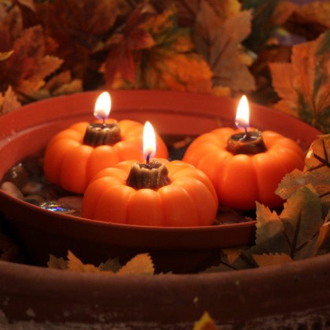 Pumpkin 3 inch Floating Candle - Armadilla Wax Works Candle Store