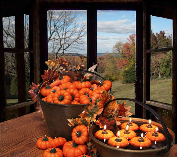 Pumpkin 4 inch Floating Candle - Armadilla Wax Works Candle Store